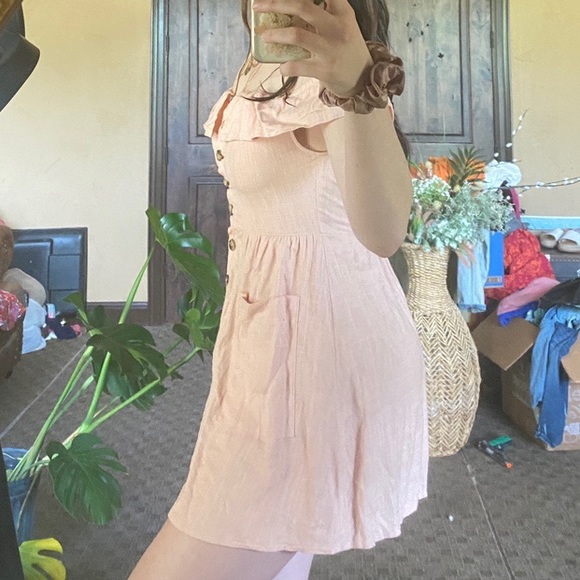 Cottage Core Button Down Off the shoulder Dress - Picture 3 of 3